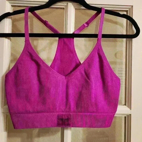 PINK Active Racerback Seamless Sports Bra XL Flaw Read Description - Picture 1 of 12